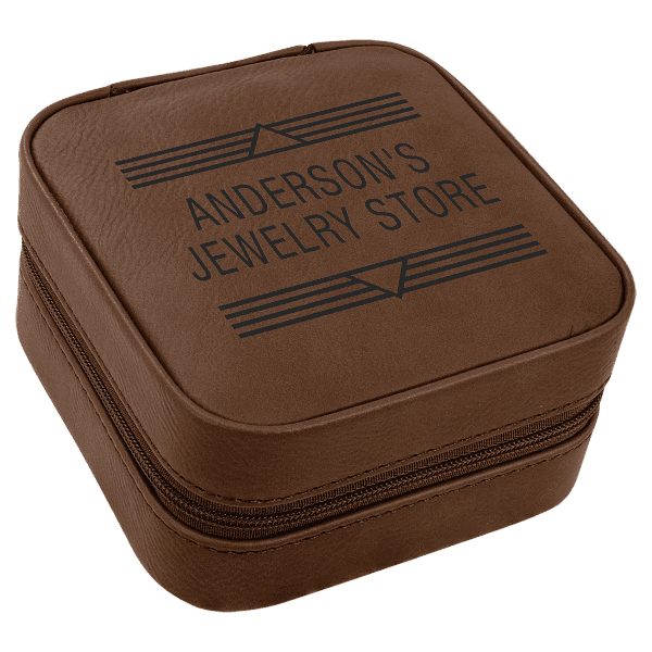 Travel Jewelry Box - Leatherette, Creekside Collection – Dark Brown