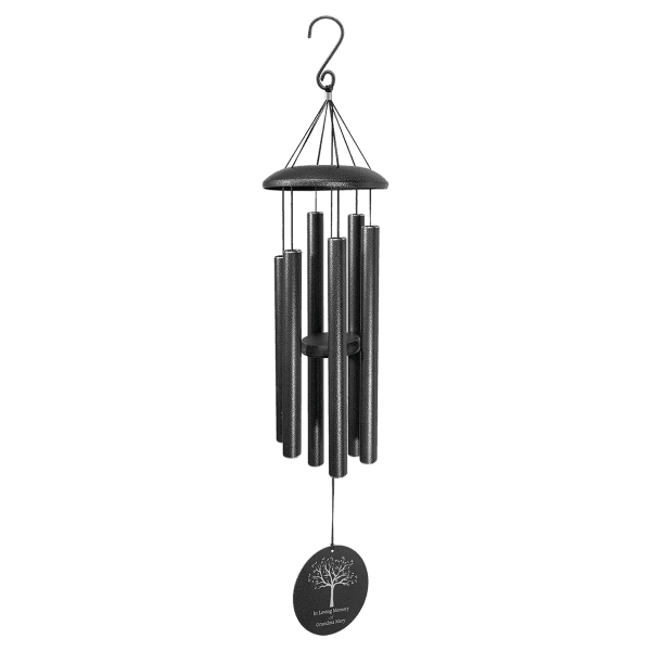 36" Black Powder Coated Aluminum Wind Chime