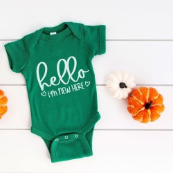 Hello I'm New Here Onesie, Baby Shower Gift, Funny Baby Bodysuit, Cute Baby Gift, Newborn Gift, New baby, Unisex Baby Bodysuit, Baby Shower
