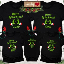 Custom Grinch Squad Shirt, Personalized Grinch Heart Shirt, Matching Family shirt, Christmas Custom Shirt, Custom Family Shirts