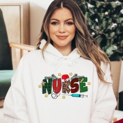 Christmas Nurse Sweatshirt and Hoodie, Nurse Christmas Gift, Nursing Christmas Sweater, Funny Sweater, Cute Nurse Shirt, Christmas Crewneck