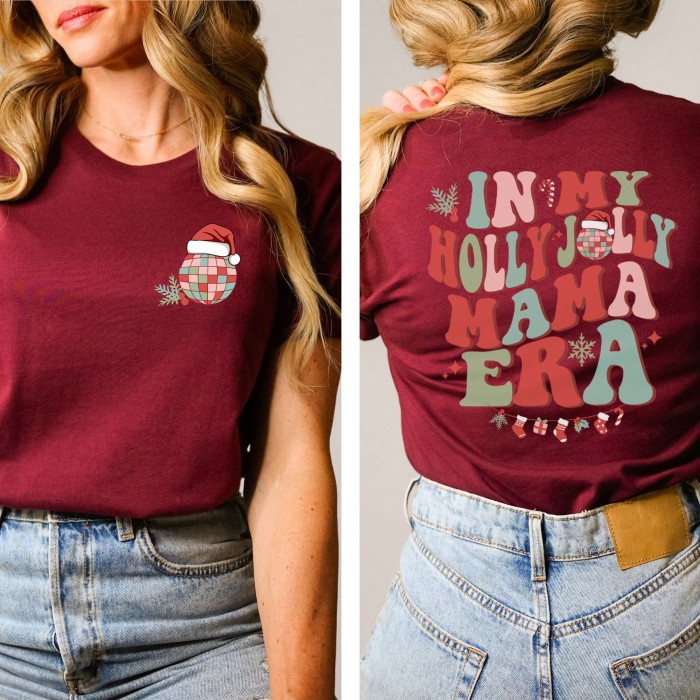 In My Holly Jolly Mama Era Shirt, Retro In My Mom Era Festive Apparel Shirt, Christmas Shirts For Mama, Xmas Mama Shirt, Jolly Mama Shirt