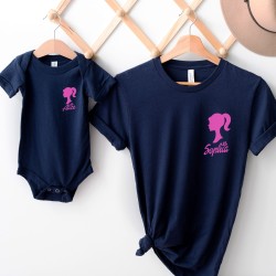 Custom  Shirt,  Personalized Mom And Girl Matching Shirt, Birthday Gift, Baby Shower Shirt, Party T-Shirt, Custom Name Shirt, Pink Shirt