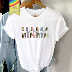 Custom Mama Shirt With Kids Names, Gold Leopard Print Personalized Mom Shirt, Mother's Day Shirt, Custom Kid's Names Mom Shirt