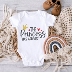 The Princess has Arrived Baby Shower Onesie, Princess Shirt for Baby, Baby Girl, Cute Baby Onesie, Baby Gift for New Born, Gift for Girl Kid