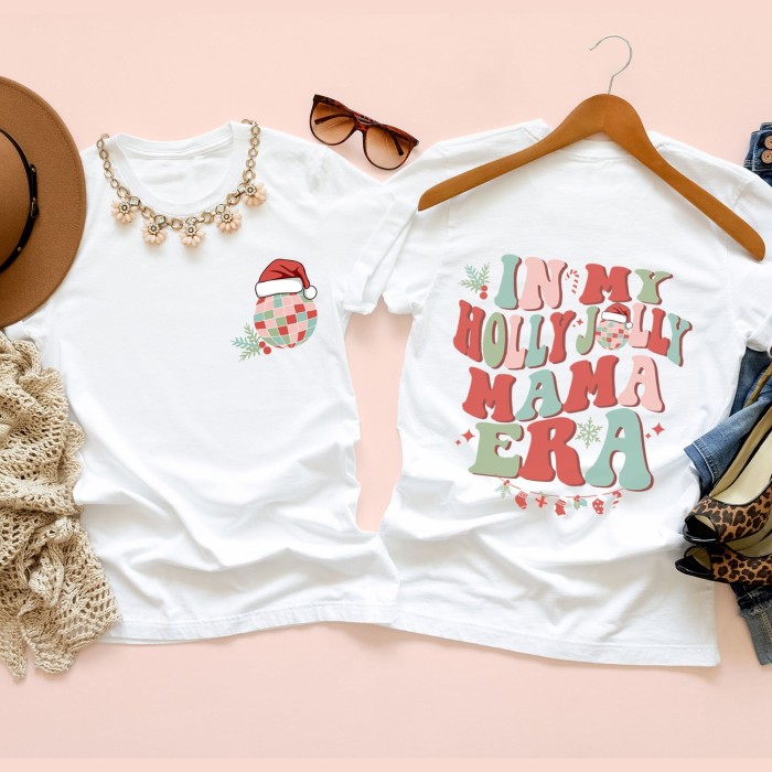 In My Holly Jolly Mama Era Shirt, Retro In My Mom Era Festive Apparel Shirt, Christmas Shirts For Mama, Xmas Mama Shirt, Jolly Mama Shirt
