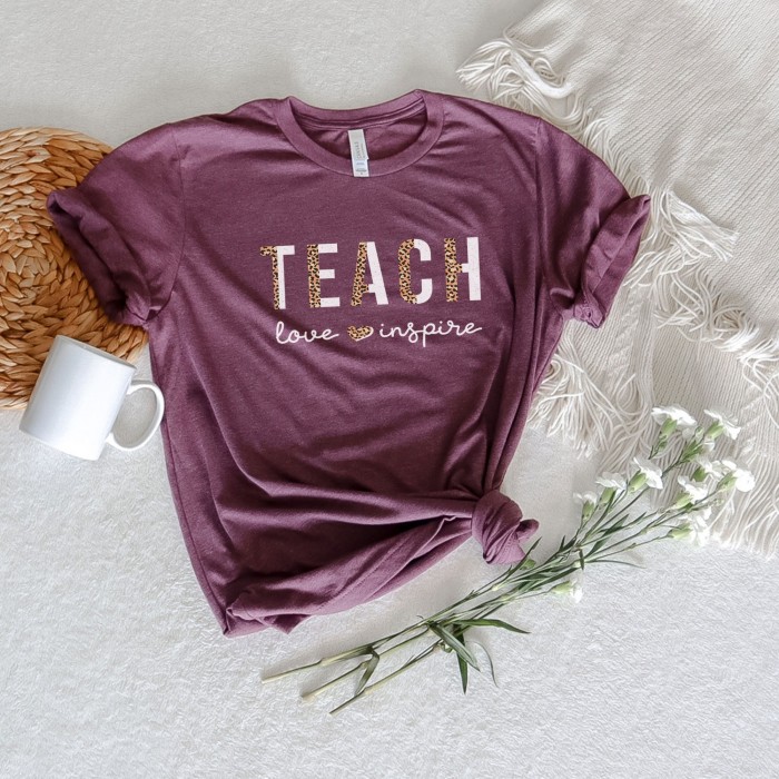 Inspirational Teacher Shirts, Leopard Print Teacher Shirts, Teach Love Inspire Shirt, Back To School Shirt, Teacher Appreciation Shirt Inspirational Teacher Shirts, Leopard Print Teacher Shirts, Teach Love Inspire Shirt, Back To School Shirt, Teacher Appreciation Shirt