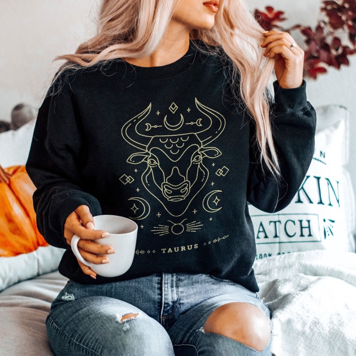 Zodiac Horoscope Sweatshirt, Zodiac Sing Taurus Sweater