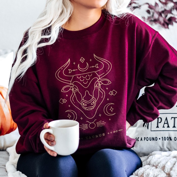 Zodiac Horoscope Sweatshirt, Zodiac Sing Taurus Sweater