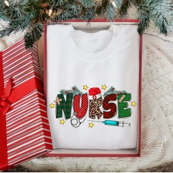 Christmas Nurse Sweatshirt and Hoodie, Nurse Christmas Gift, Nursing Christmas Sweater, Funny Sweater, Cute Nurse Shirt, Christmas Crewneck