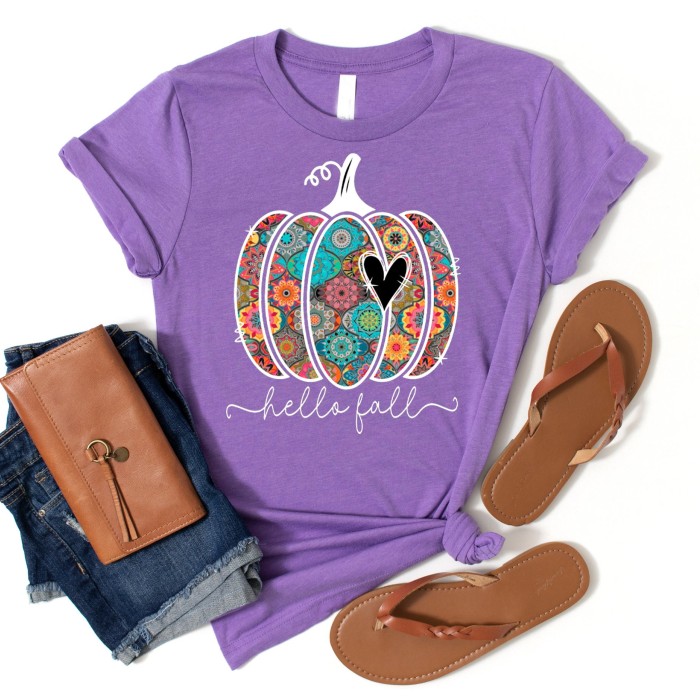 Hello Fall Boho T shirt, Pumpkin Comfort Color Shirt, Watercolor Pumpkins, Autumn Shirt, Woman Fall Tee, Boho Design Pumpkin, Pumpkin Tee