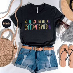 Custom Mama Shirt With Kids Names, Gold Leopard Print Personalized Mom Shirt, Mother's Day Shirt, Custom Kid's Names Mom Shirt Custom Mama Shirt With Kids Names, Gold Leopard Print Personalized Mom Shirt, Mother's Day Shirt, Custom Kid's Names Mom Shirt
