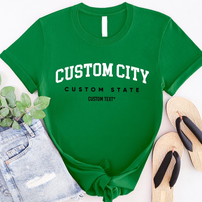 Custom Name City Shirt, Personalized Colors Shirt, Custom Design State Tee, Custom Design Comfort Colors Shirt, For Gift