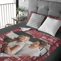 Couple Blanket With Portrait and Names, Personalized Photo Throw, Custom Valentine's Day Gift, Gift For Her, Gift For Him, Wedding Gift