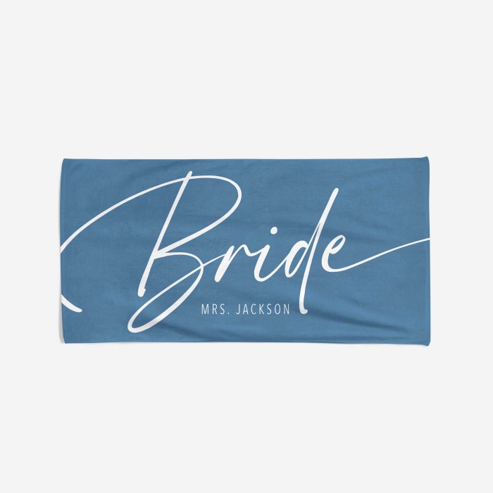 Personalized Mrs. Name Beach Towel, Bride Custom Beach Towel, Personalized Beach Towel, Honeymoon/Bachelorette Trip, Bridal Shower Gift