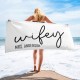 Wifey Hubby Custom Beach Towel, Custom Wedding Proposal Gift, Bride Beach Towel, Personalized Beach Towel, Bachelorette Bride Beach Towel
