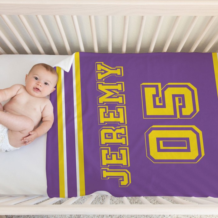 Sports Personalized Name & Number Blanket, Custom Sports Throw, Adults / Kids Blanket with Name,Custom School Team/Sport Team Unisex Blanket