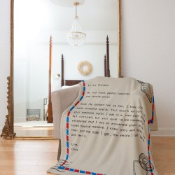 Personalized Letter Blanket, Handwritten Style Couch Throw, Gift For Grandma/Grandpa, Christmas Present, Custom Message Gifts, Mothers Day