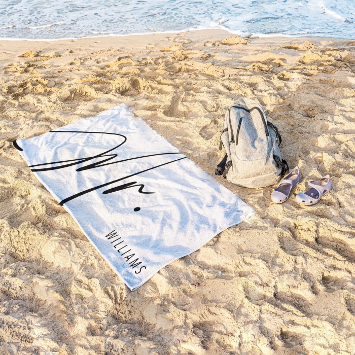 Personalized Mr. and Mrs. Bath Towels, Custom Beach Towel, Newlywed Gift, Groom Gift, Honeymoon, Bachelorette Trip, Bridal Shower Gift Personalized Mr. and Mrs. Bath Towels, Custom Beach Towel, Newlywed Gift, Groom Gift, Honeymoon, Bachelorette Trip, Bridal Shower Gift