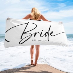 Personalized Mrs. Name Beach Towel, Bride Custom Beach Towel, Personalized Beach Towel, Honeymoon/Bachelorette Trip, Bridal Shower Gift