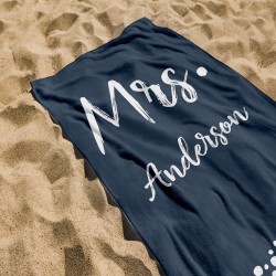 Personalized Mr. and Mrs. Towel, Customized Beach Towel, Honeymoon Gift, Bridal Shower Gift, Bride Beach Towel, Gift For Groom Honeymoon Gift