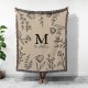 Family Name Flower Blanket, Last Name Woven Tapestry, Wedding Anniversary Gift With Initials, Christmas Present For Family, Gift For Mom Family Name Flower Blanket, Last Name Woven Tapestry, Wedding Anniversary Gift With Initials, Christmas Present For Family, Gift For Mom