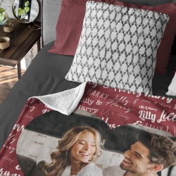 Couple Blanket With Portrait and Names, Personalized Photo Throw, Custom Valentine's Day Gift, Gift For Her, Gift For Him, Wedding Gift