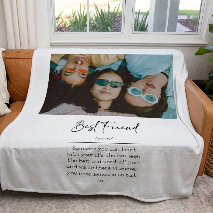 Best Friend Definition Blanket With Photo, Gift For Bestie, Soul Sisters, Gift for Family, Present For Her Him