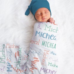 Custom Newborn Name Swaddle, Baby Girl Baby Boy Swaddle Gift, Baby Shower Gift, Personalized Hospital Outfit, Coming Home Blanket, Nursery