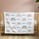 Custom Baby Shower Present, Rainbows And Names Baby Blanket, Baby Girl Present, Boho Nursery Decor, Stroller Throw, Hospital Gift