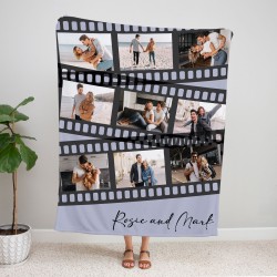 Valentines Day Gift, Personalized Blanket, Custom Photo Blanket, Film Roll Blanket, Valentines Day Decor, Gift For Him, Gift For Her