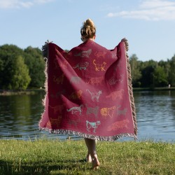 Cat Breeds Fringed Woven Blanket, Gift For Cat Lovers, Bohemian Animal Couch Throw, Present For Cat Mom/Cat Dad, Housewarming Gift