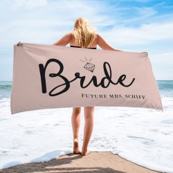 Bride and Bridesmaid Custom Pool Towel, Personalized Bath Towel, Bachelorette Beach Towel, Present For Her
