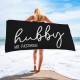 Wifey Hubby Custom Beach Towel, Custom Wedding Proposal Gift, Bride Beach Towel, Personalized Beach Towel, Bachelorette Bride Beach Towel