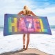 Multi-color Tie Dye Pattern Custom Name Beach Towel, Personalized Colorful Bath Towels, Rainbow Pattern Pool Towel, Birthday Vacation Gift
