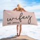 Wifey Hubby Custom Beach Towel, Custom Wedding Proposal Gift, Bride Beach Towel, Personalized Beach Towel, Bachelorette Bride Beach Towel