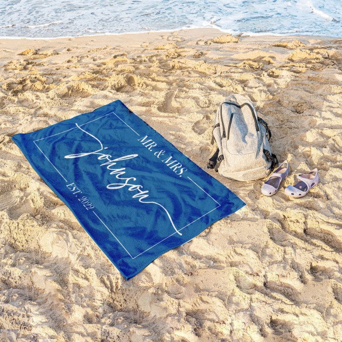 Mr. and Mrs. Custom Beach Towel, Bride Beach Towel, Personalized Beach Towel, Custom Beach Towel,Bachelorette Bride Beach Towel