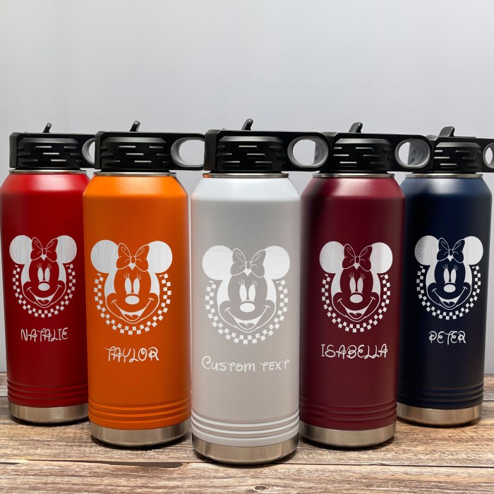 Personalized Design Water Bottle With Name, First Family Disney Custom Gift, Mickey Disney Water Bottle, Christmas Gift Bottle, Family Mouse