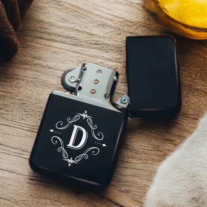 Personalized Engraved Monogram Lighter With Custom Name, Custom Initial, Cigar Lighter Case Gifts for Dad Husband,Gifts for Him, Groomsman