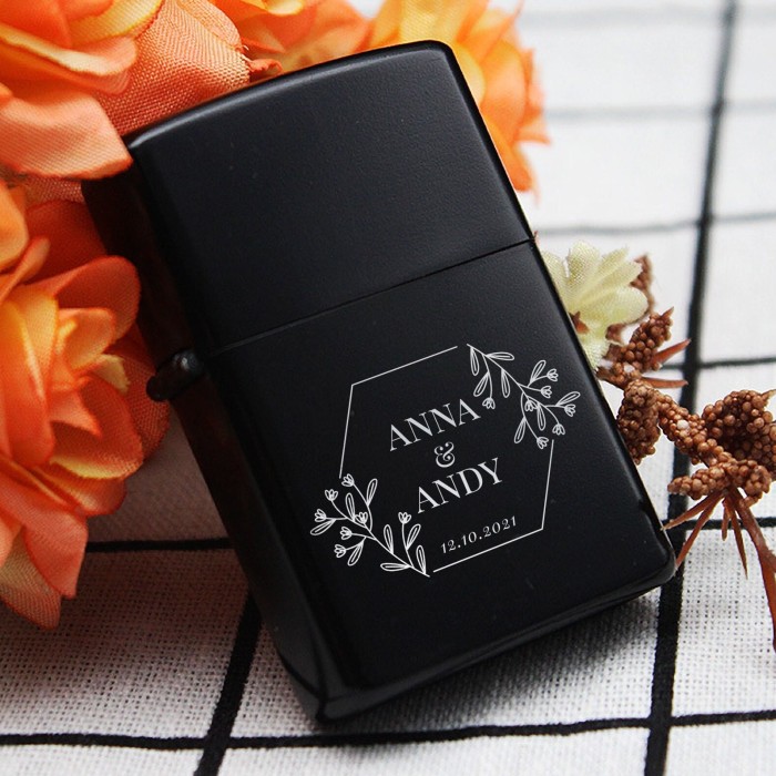 Personalized Engraved Monogram Lighter With Custom Name, Custom Initial, Cigar Lighter Case Gifts for Dad Husband,Gifts for Him, Groomsman