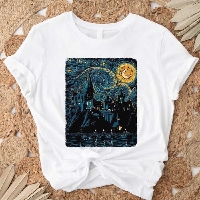 Starry Night Shirt, Magic Wizard Castle Boat, Magic School, Book Nerd Gift, Fantasy Shirt, Wand Wizard, Vacation, Mischief