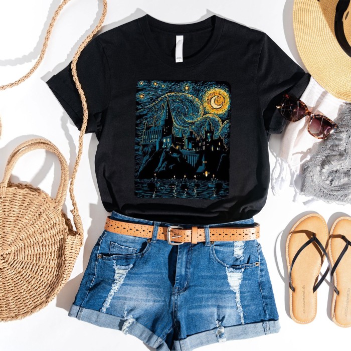 Starry Night Shirt, Magic Wizard Castle Boat, Magic School, Book Nerd Gift, Fantasy Shirt, Wand Wizard, Vacation, Mischief