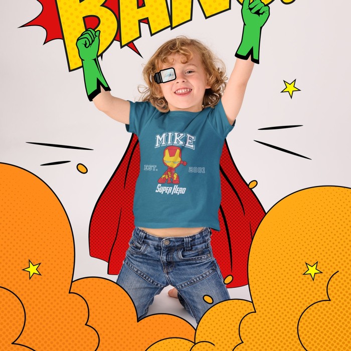 Custom Superheroes Shirt, Personalized Cute Hero Birthday Shirt,Family Birthday Party Tee,Hoollywood Trip Tee