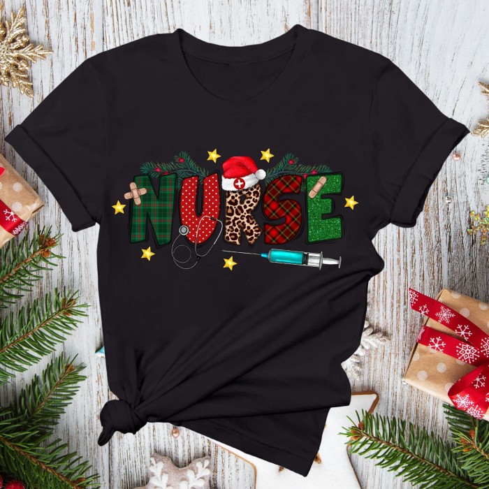 Nursing Outfit, Christmas Nurse T-shirt, Gift Ideas For Nurse, Merry Christmas Tee, Holiday Shirt, Cute Tee For Christmas, Nurse Crew Tshirt