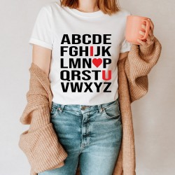 Alphabet ABC I Love You T Shirt, Valentines Day Heart Gifts T-Shirt, Couple Shirt, Funny Valentines Day Shirt, Heart Shirt
