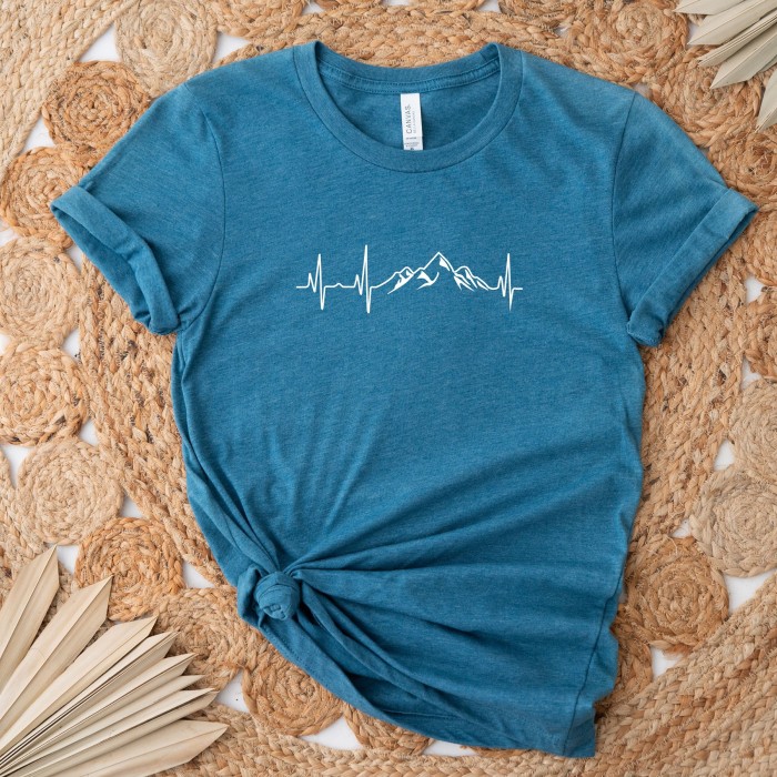 Mountain Heartbeat Shirt for Father's Day Gift, Mountain Shirt for Men, Hiking Shirt for Men, Hiking Gift for Birthday, Mountain Lover