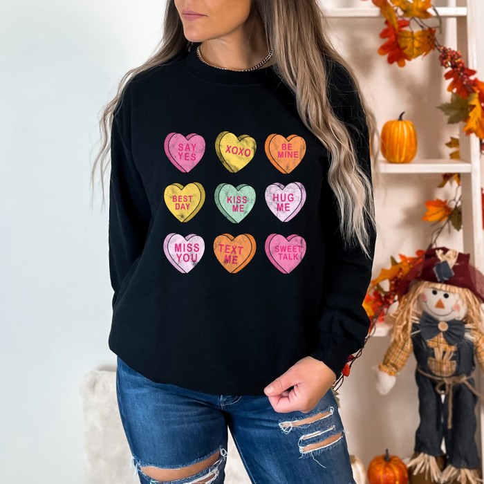 Be Mine Sweatshirt, Conversation Hearts Shirt, XOXO Hoodie, Valentines Day Hoodie, Couple Hoodie, Gift For Her, Gift For Valentine Hoodie