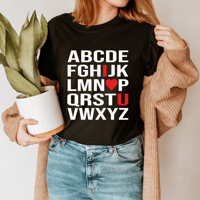Alphabet ABC I Love You T Shirt, Valentines Day Heart Gifts T-Shirt, Couple Shirt, Funny Valentines Day Shirt, Heart Shirt Alphabet ABC I Love You T Shirt, Valentines Day Heart Gifts T-Shirt, Couple Shirt, Funny Valentines Day Shirt, Heart Shirt