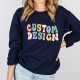 Personalized Trendy Crewneck Custom Design, Custom Retro Sweatshirt T Shirt, Groovy Tee Personalized Text Matching Family Your Design Here