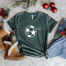 Personalized Soccer Ball Shirt, Customized Soccer Shirt,  Soccer Team Shirt, Personalized Soccer Shirt, Personalized Soccer Heart Shirt